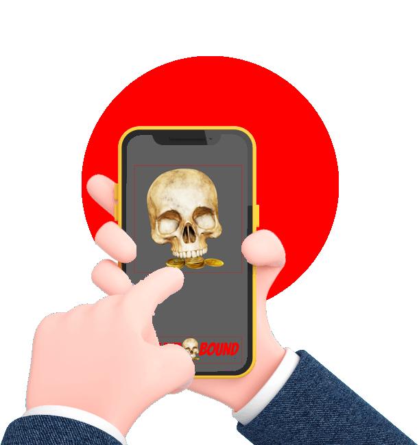Exit-Bound App auf dem Smartphone mit Schatzsuche-Motiv